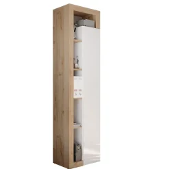 3S. x Home Colonne 1 porte 3 étagères bois niches Discount