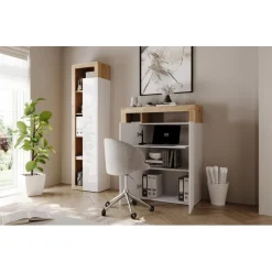 3S. x Home Colonne 1 porte 3 étagères bois niches Discount