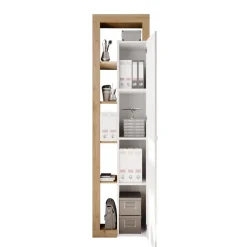 3S. x Home Colonne 1 porte 3 étagères bois niches Discount