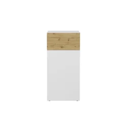 3S. x Home Commode 1 porte 1 tiroir BELM 6 blanc et naturel Best