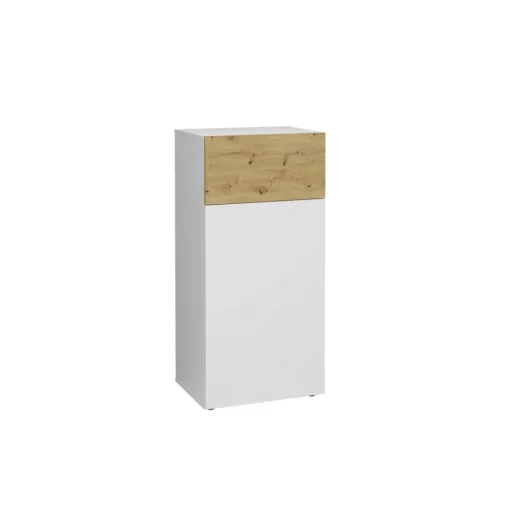 3S. x Home Commode 1 porte 1 tiroir BELM 6 blanc et naturel Best