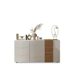 3S. x Home Commode 2 portes 3 tiroirs blanc lacqué New