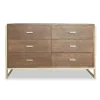 3S. x Home Commode 6 tiroirs Edgar Bois Marron et Métal Or Sale