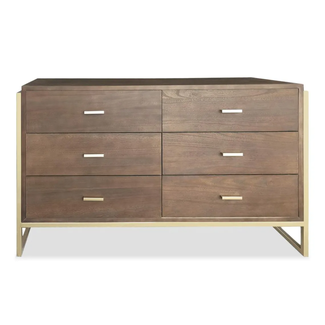 3S. x Home Commode 6 tiroirs Edgar Bois Marron et Métal Or Sale