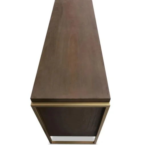 3S. x Home Commode 6 tiroirs Edgar Bois Marron et Métal Or Sale
