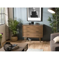 Macabane Commode 4 tiroirs en mindi Outlet