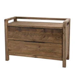 Macabane Commode ANDRIAN 2 Tiroirs Bois Pin Recyclé New
