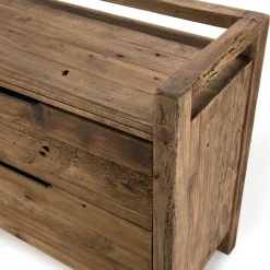 Macabane Commode ANDRIAN 2 Tiroirs Bois Pin Recyclé New