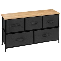 3S. x Home Commode basse 5 tiroirs - noir Hot