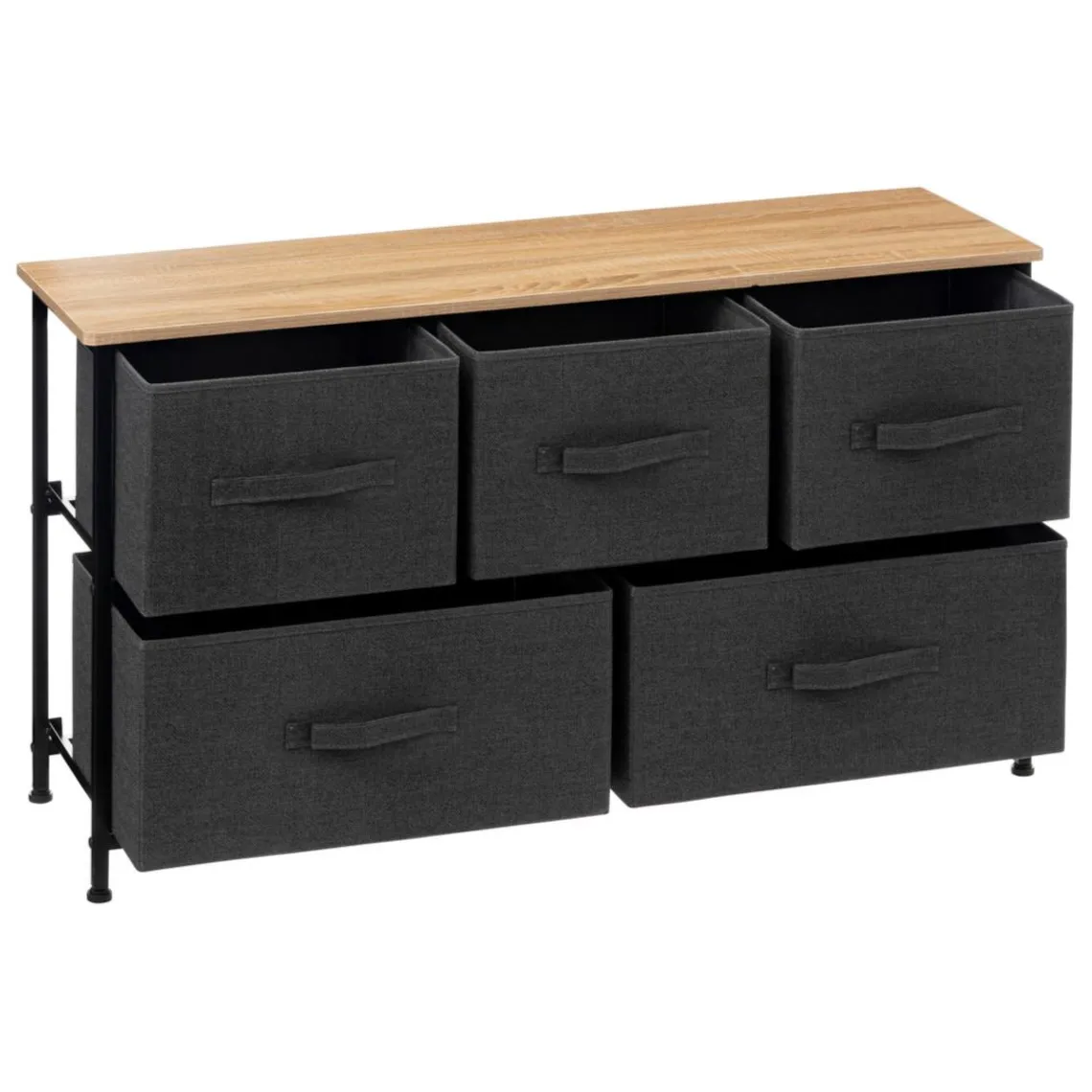 3S. x Home Commode basse 5 tiroirs - noir Hot