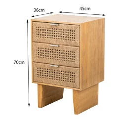 Nordlys Commode Chiffonnier Scandinave en Bois 3 Tiroirs Bois Marron Outlet