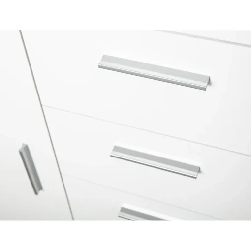 3S. x Home Commode CORBET 1 Porte 4 Tiroirs Blanc Brillant Sale