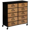 3S. x Home Commode Double 10 Tiroirs Baris Noir