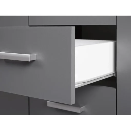 3S. x Home Commode ELENZIO gris 2 portes 4 tiroirs Hot