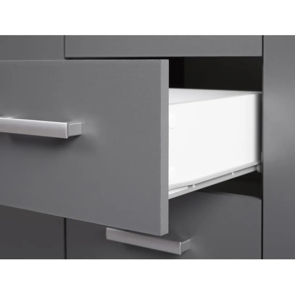 3S. x Home Commode ELENZIO gris 2 portes 4 tiroirs Hot