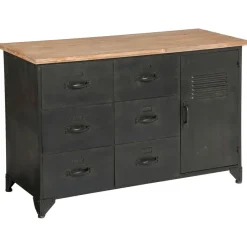 3S. x Home Commode en métal noir Sale