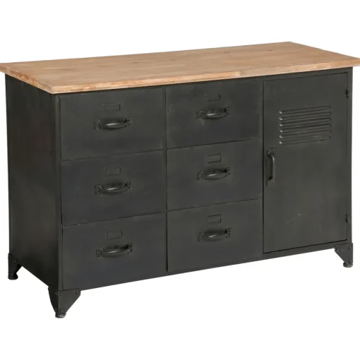 3S. x Home Commode en métal noir Sale