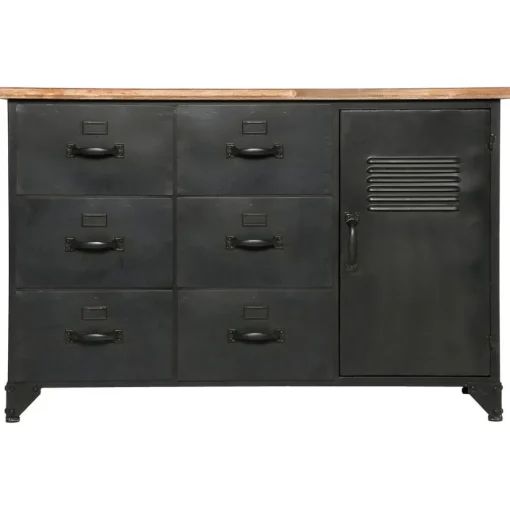 3S. x Home Commode en métal noir Sale