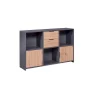 3S. x Home Commode PEPETO 2 portes & 2 tiroirs coloris chêne Artisan /anthracite