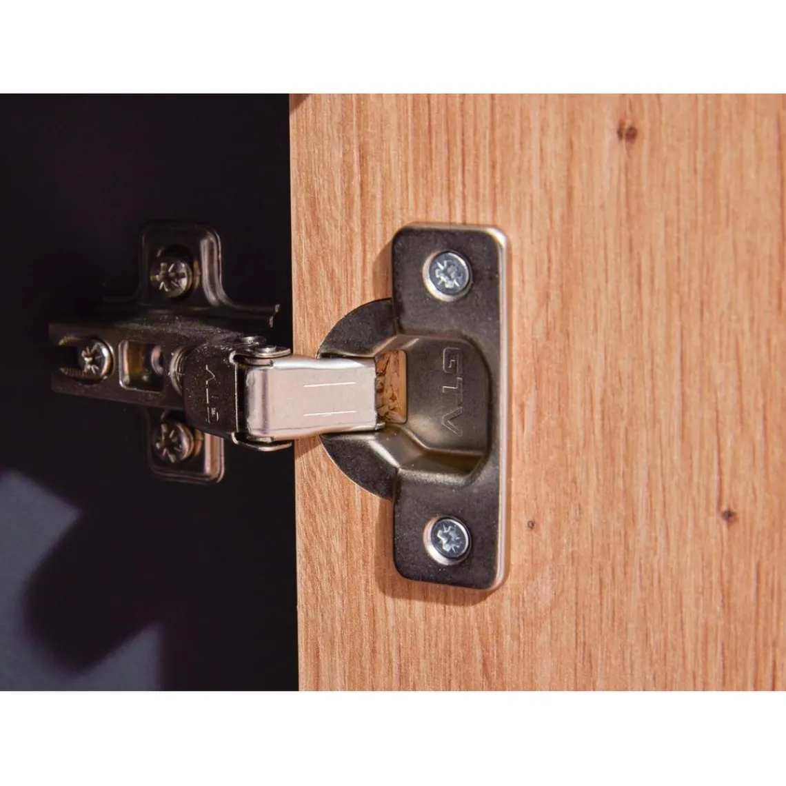 3S. x Home Commode PEPETO 2 portes & 2 tiroirs coloris chêne Artisan /anthracite