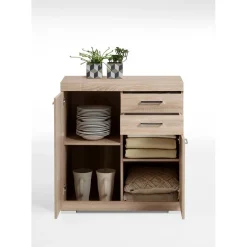 3S. x Home Comode avec 2 portes et 2 tiroiris BRISTOL 2 naturel Sale