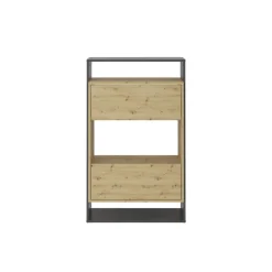 3S. x Home Comode haute avec 2 tiroirs VERONA 2 gris et naturel Sale