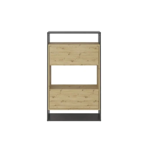 3S. x Home Comode haute avec 2 tiroirs VERONA 2 gris et naturel Sale
