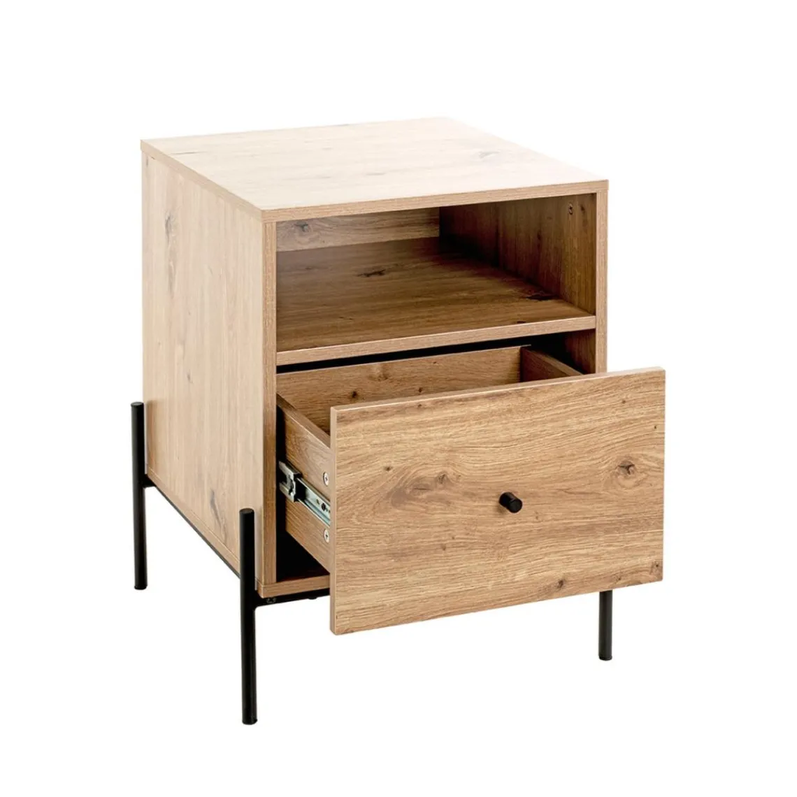 3S. x Home Console 1 tiroir et 1 étagère décor chêne Clearance