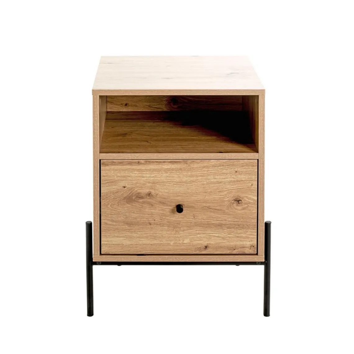 3S. x Home Console 1 tiroir et 1 étagère décor chêne Clearance