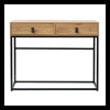 Calicosy Console 2 tiroirs avec pieds en métal effet chêne Beige