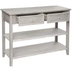 3S. x Home Console 2 Tiroirs Charme NAT Grand Modèle Beige