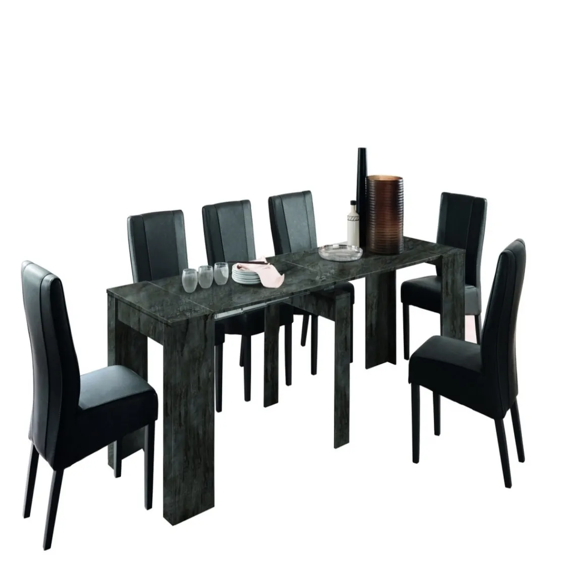 3S. x Home Console avec 4 allonges Noir Clearance