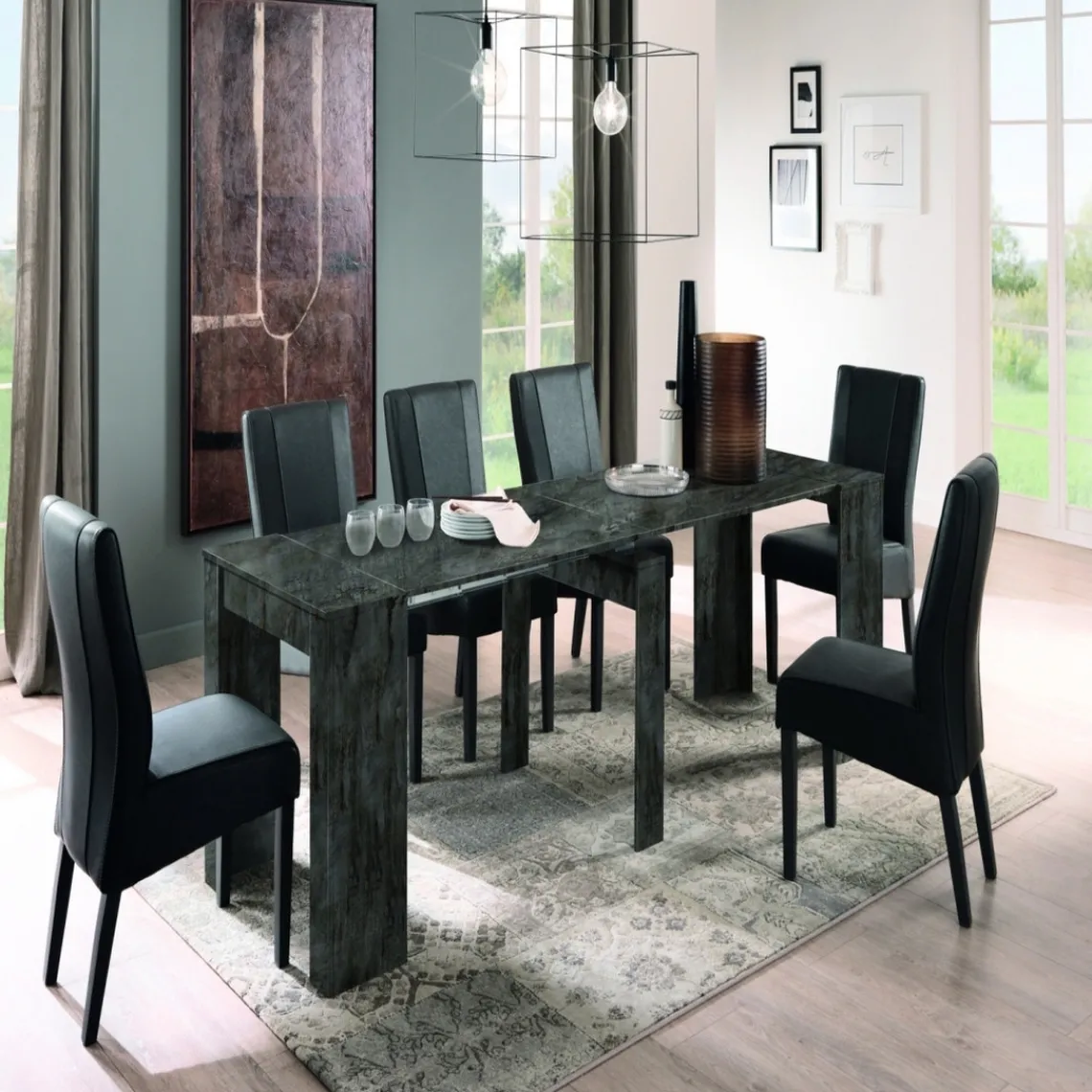 3S. x Home Console avec 4 allonges Noir Clearance