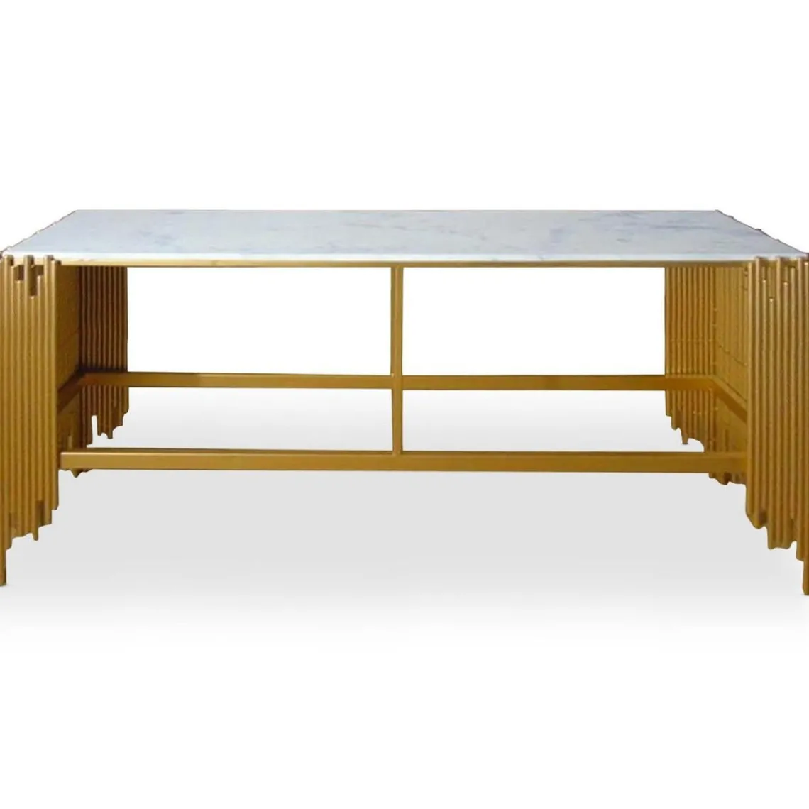 3S. x Home Console Design FALBALA En Marbre Blanc Et Métal Or Doré Outlet