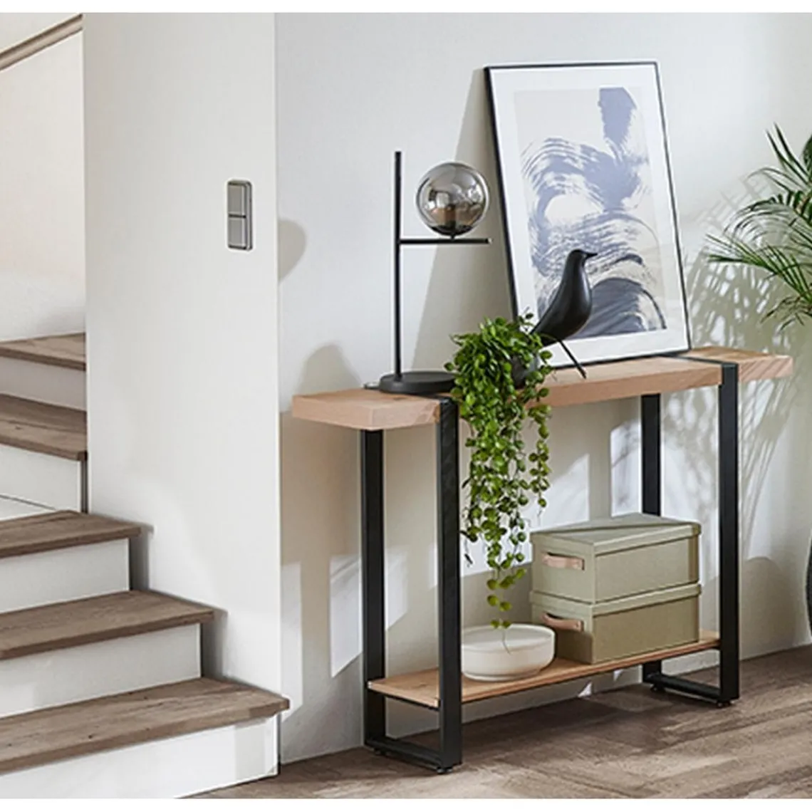 3S. x Home Console deux niveaux bois et métal