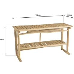 Macabane Console double plateau en branches de Teck naturel WILL Beige Sale
