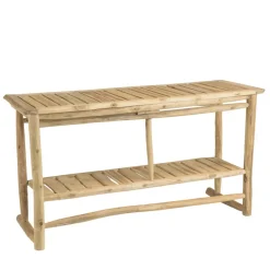 Macabane Console double plateau en branches de Teck naturel WILL Beige Sale