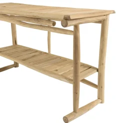 Macabane Console double plateau en branches de Teck naturel WILL Beige Sale