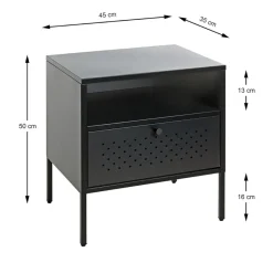 3S. x Home Console en métal avec tablette et tiroir noir Hot