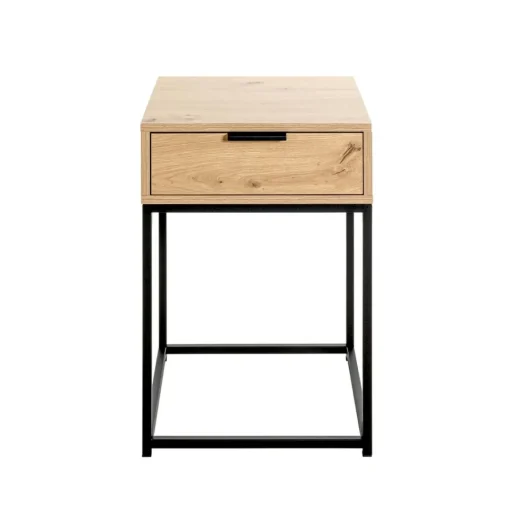 3S. x Home Console en métal noir avec corps et tiroir chêne Outlet