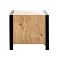 3S. x Home Console en métal noir avec 2 tiroirs décor chêne Clearance