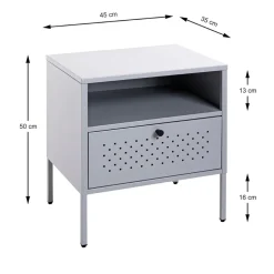 3S. x Home Console en métal tablette et tiroir gris Clearance