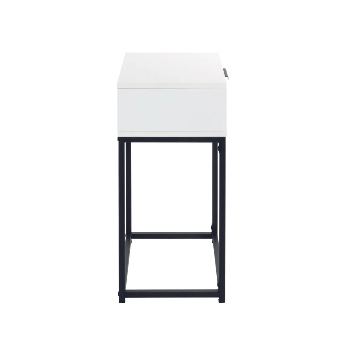 3S. x Home Console en tube d'acier peint par poudrage en noir tiroir en panneau de particules avec décor en blanc Sale