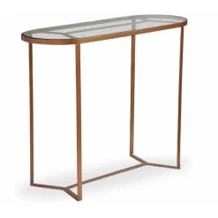 3S. x Home Console en Verre Et Métal Cuivré New