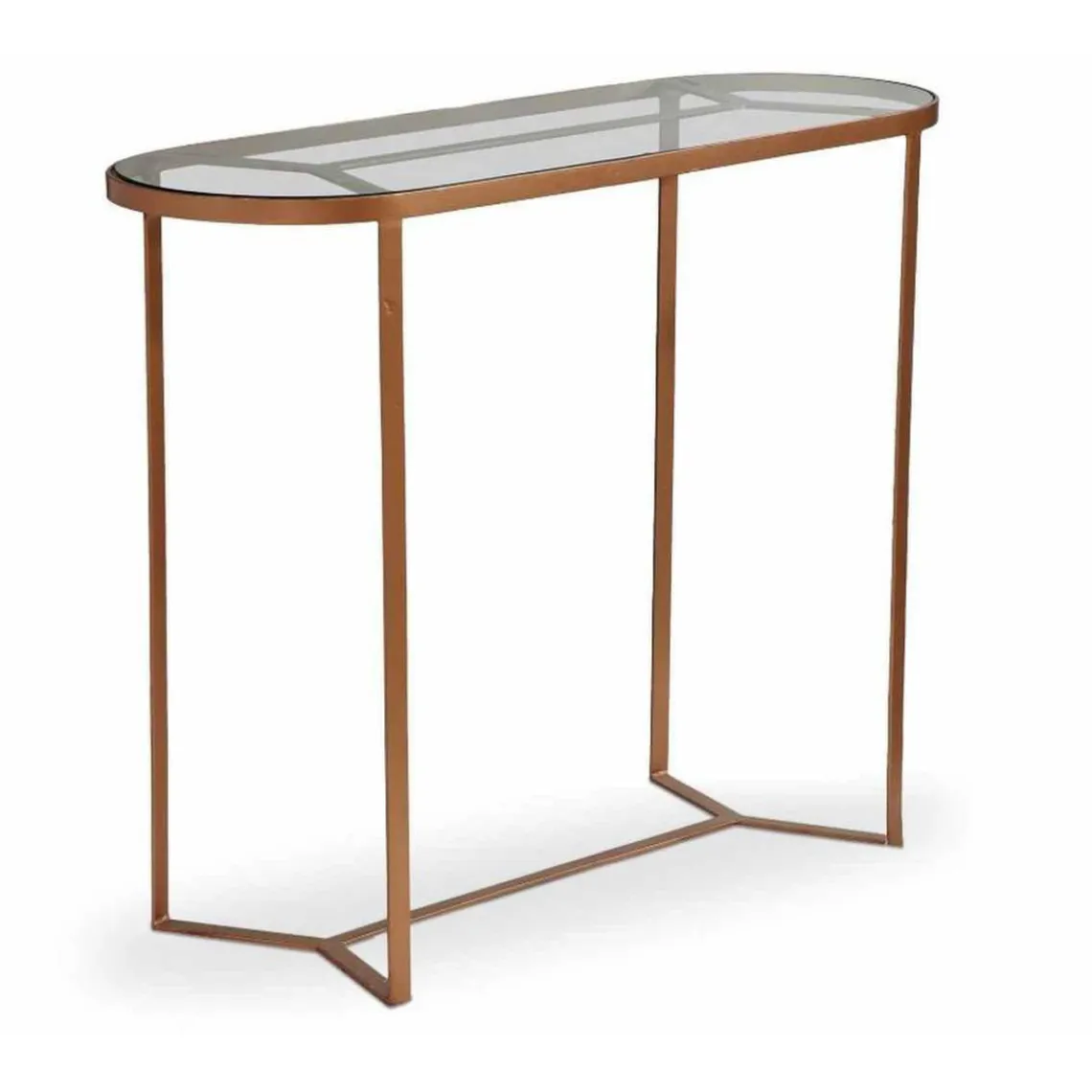 3S. x Home Console en Verre Et Métal Cuivré New