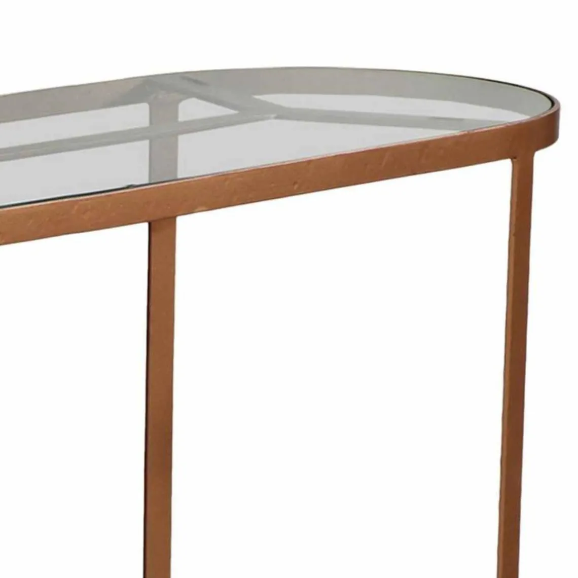 3S. x Home Console en Verre Et Métal Cuivré New