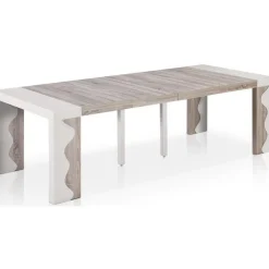 3S. x Home Console extensible he bicolore 250cm laque CHICAGO Blanc Best