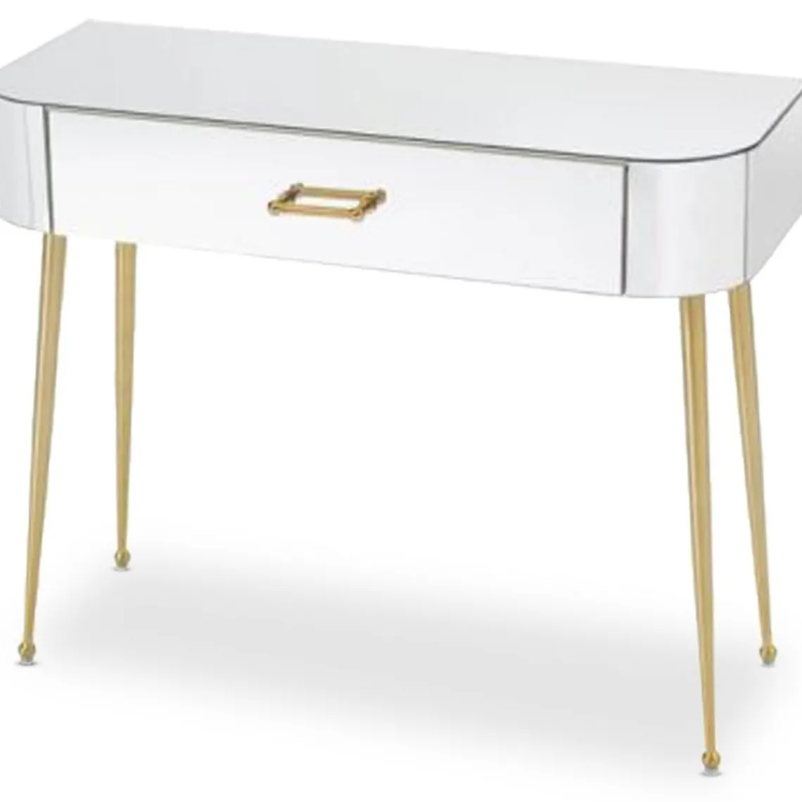 3S. x Home Console FANTASIO 1 Tiroir Miroir Et Or Doré Best