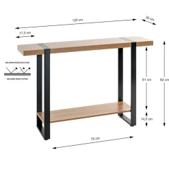 3S. x Home Console finition chêne et structure en acier Online