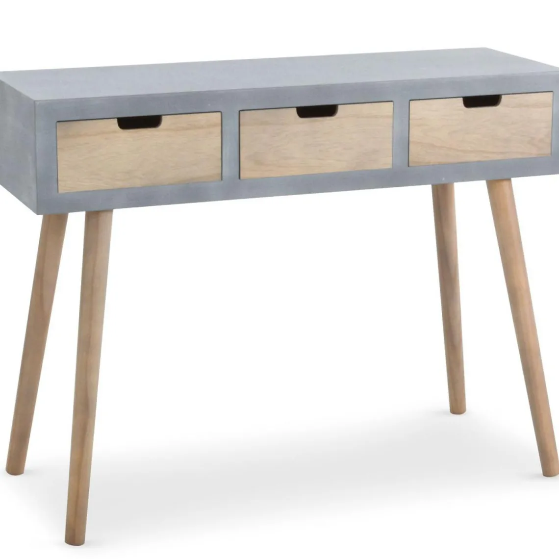 3S. x Home Console e et Bois 3 Tiroirs CLAUDIA Gris Hot